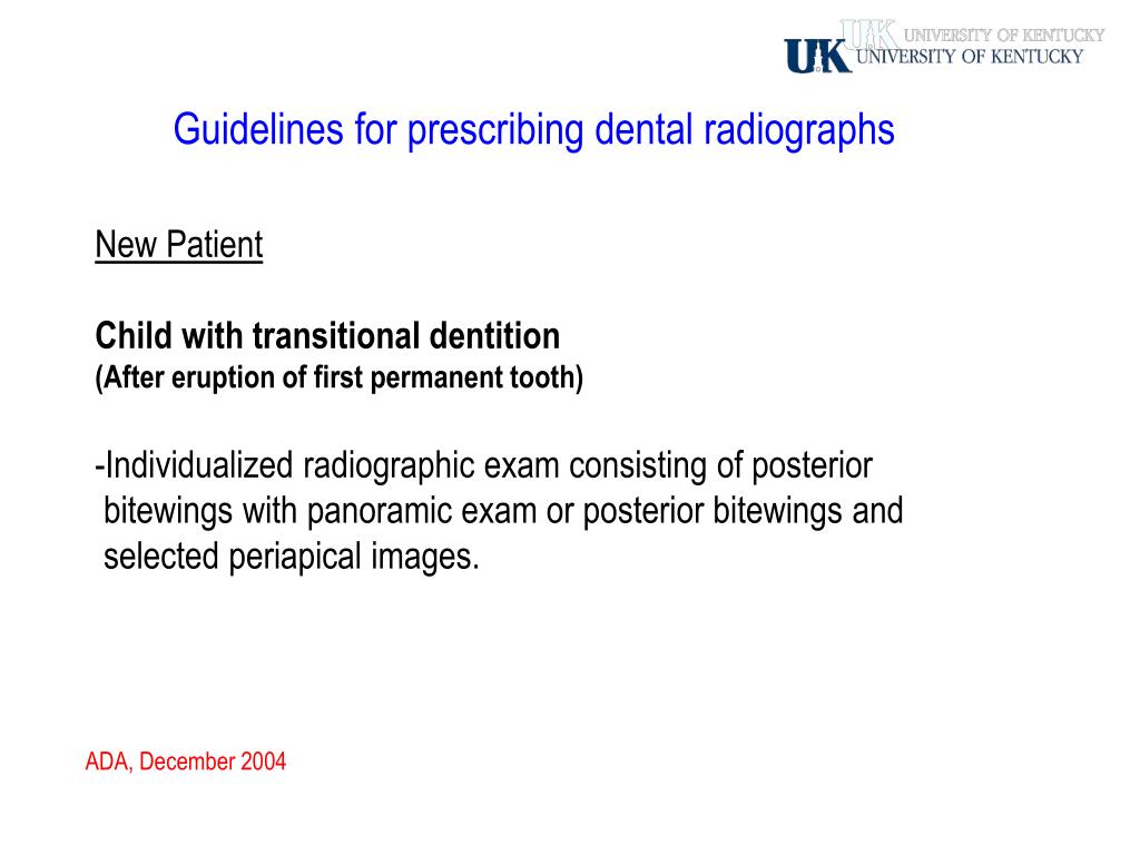Dental Radiography Guidelines at Caitlin Whittington blog