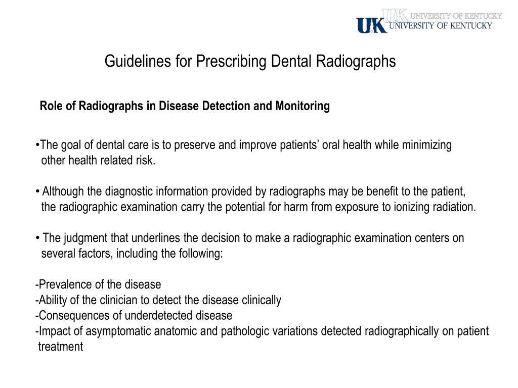 PPT Guidelines for Prescribing Dental Radiographs ODM820 Spring 2009