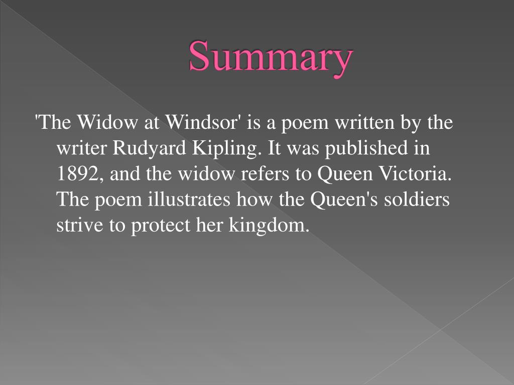 PPT The Widow at Windsor PowerPoint Presentation, free download ID