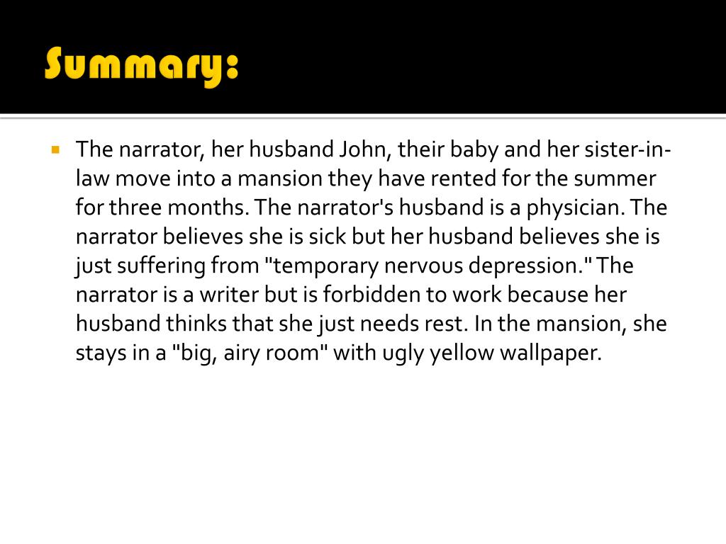 PPT “The Yellow Wallpaper” ” PowerPoint Presentation, free download