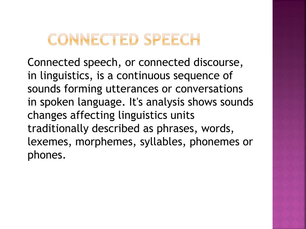 PPT Connected speech PowerPoint Presentation, free download ID2340972