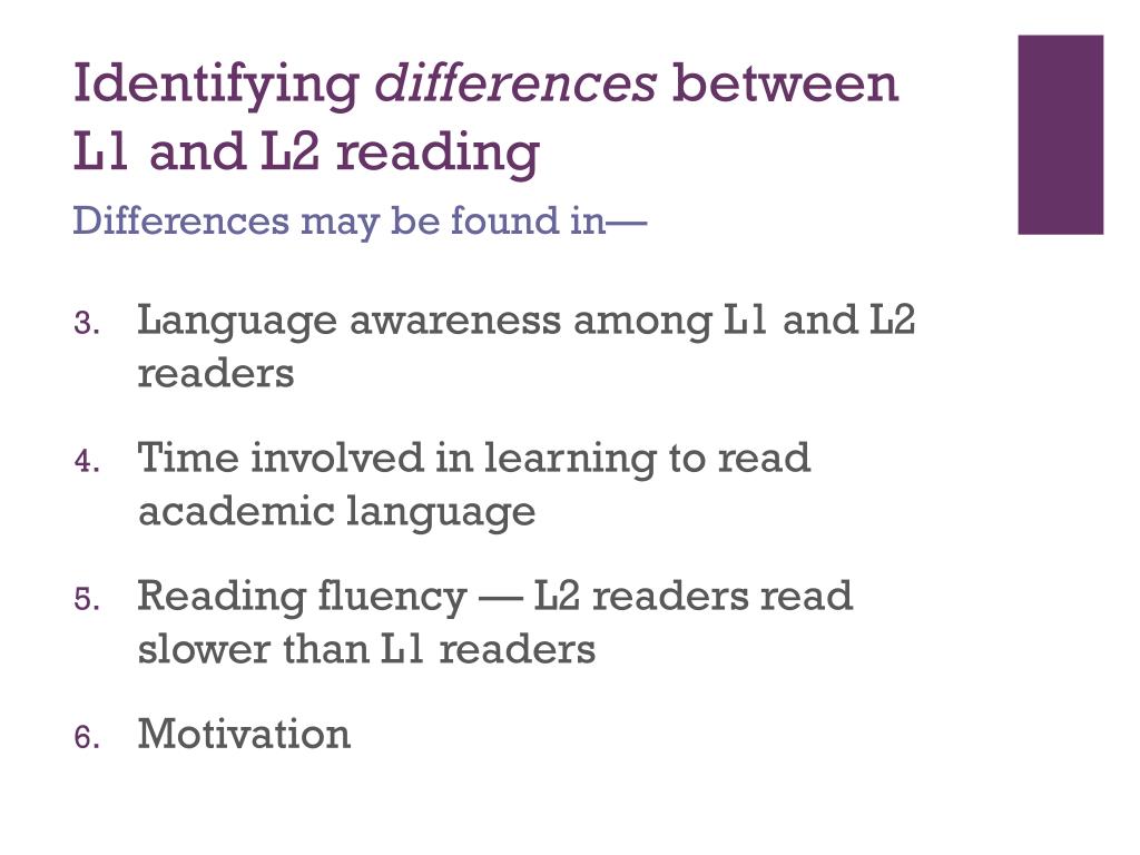 PPT What’s Similar and What’s Different Between L1 and L2 Reading
