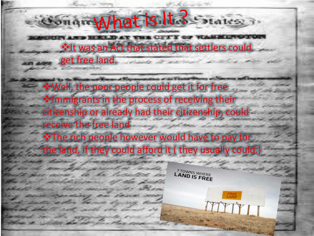 PPT The Homestead Act PowerPoint Presentation, free download ID2344231
