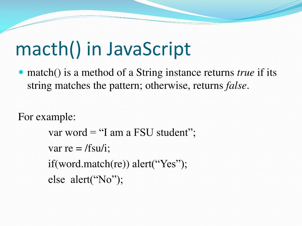 PPT Lecture 12 Regular Expression in JavaScript PowerPoint