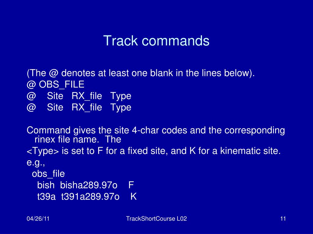 PPT Track Short Course Track Commands Lecture 02 PowerPoint Presentation ID2346364