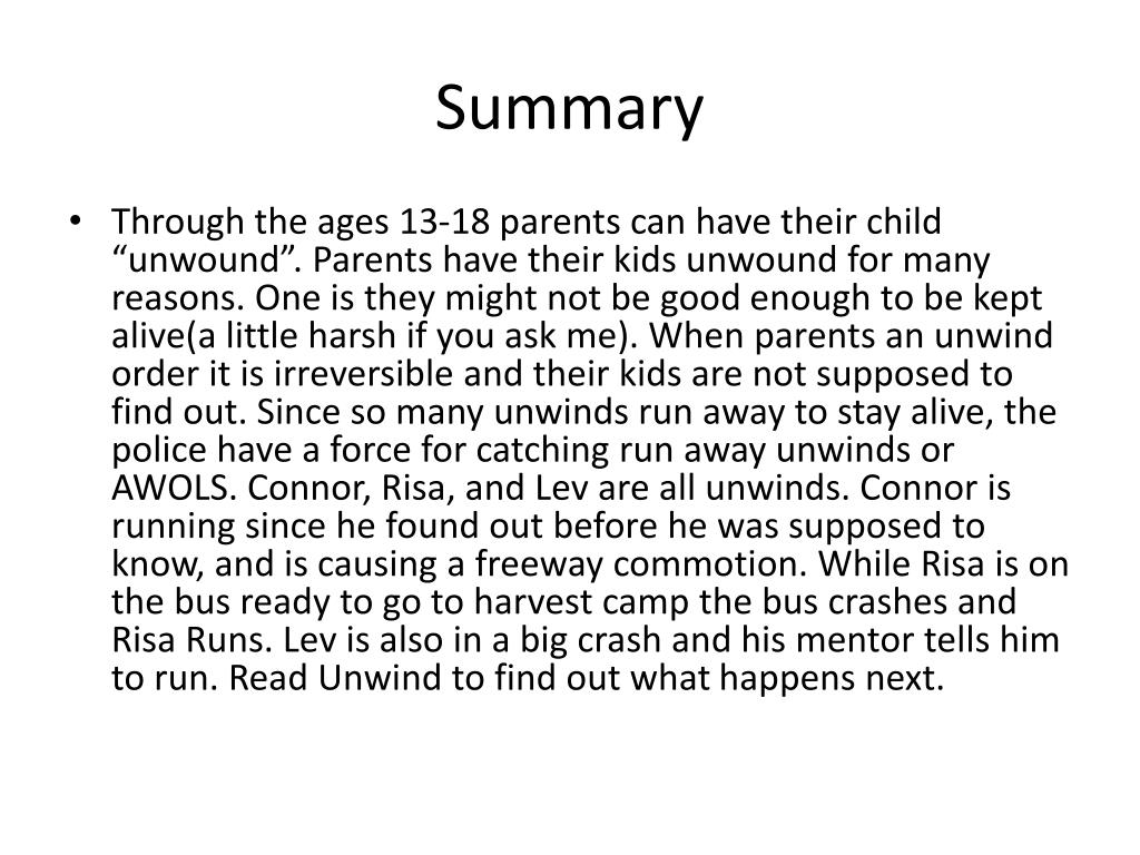 PPT Summary of unwind PowerPoint Presentation, free download ID2347478