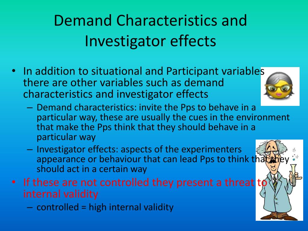 Demand Characteristics Example siweldesigns