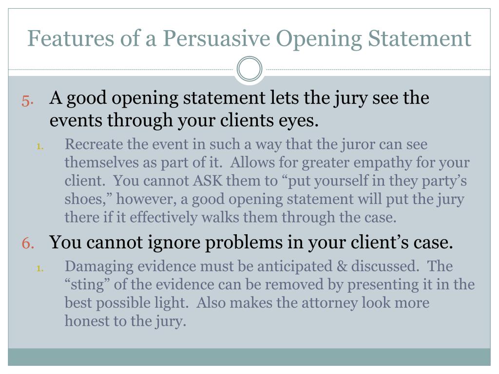 PPT Opening Statements PowerPoint Presentation, free download ID2350595