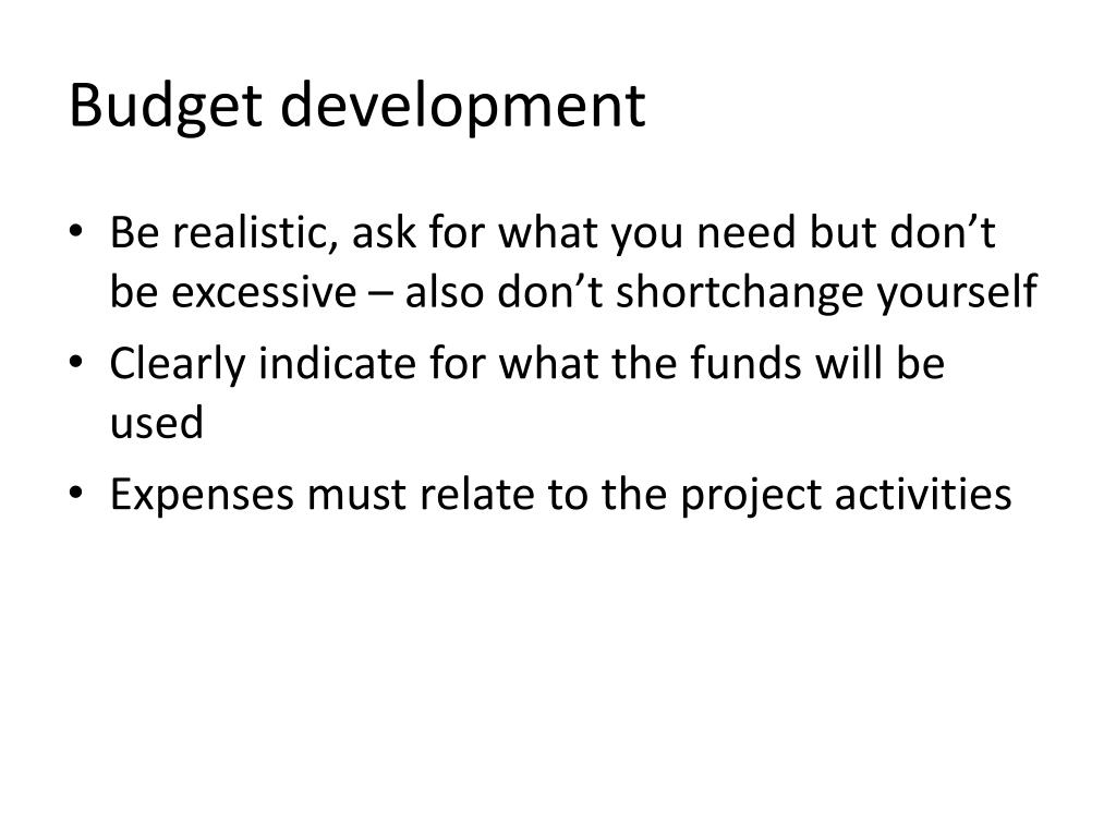 PPT Preparing a Budget Session 4 of the Grant Writing Series