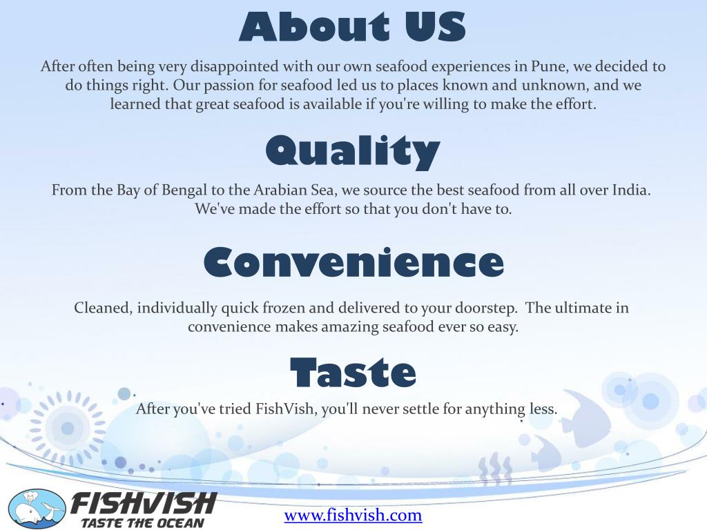 PPT FishVish is a Online Fish Store. Free Home Delivery of Fresh