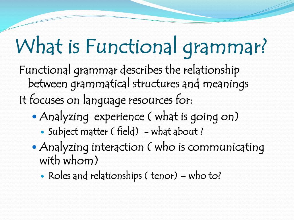 PPT Systemic Functional Grammar PowerPoint Presentation, free