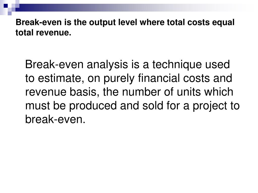 PPT Breakeven PowerPoint Presentation, free download ID2353081
