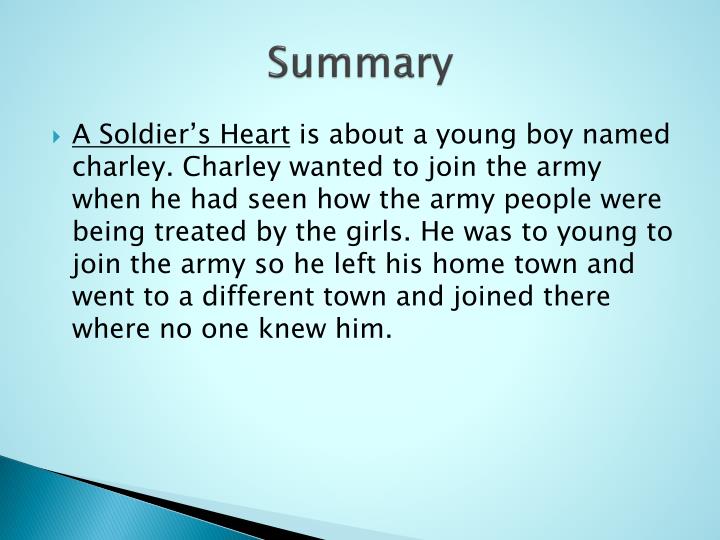 PPT A Soldier’s Heart PowerPoint Presentation ID2353582