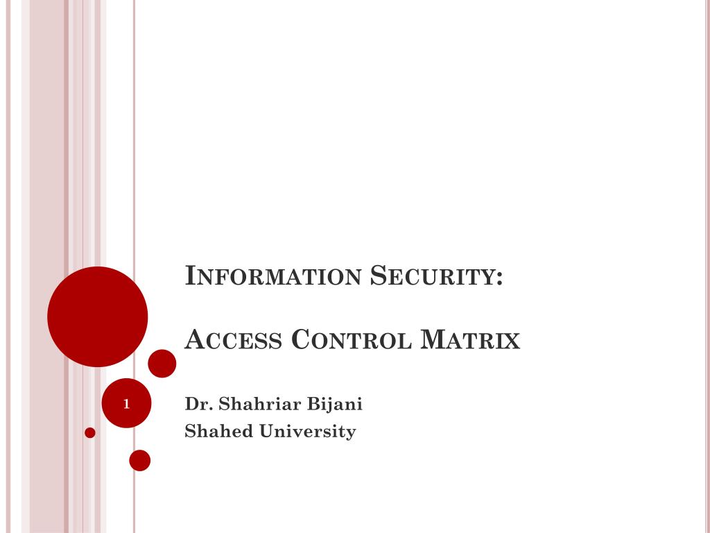 PPT Information Security Access Control Matrix PowerPoint