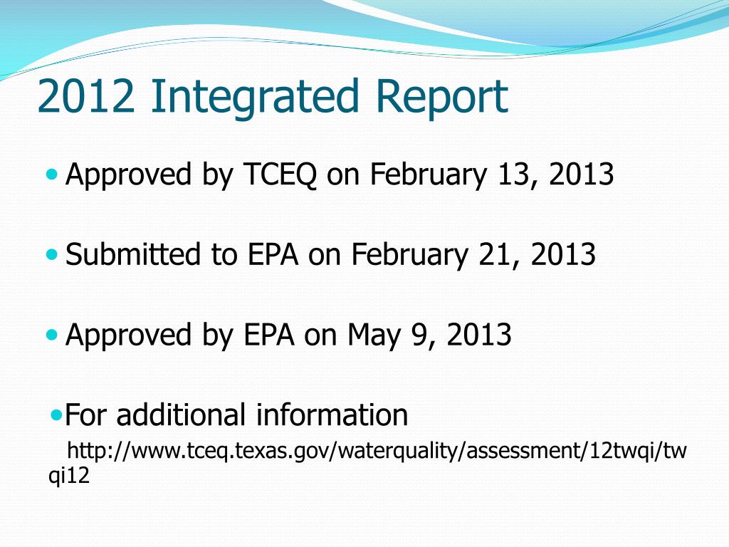 PPT Current Status of the Texas Integrated Report for Clean Water Act