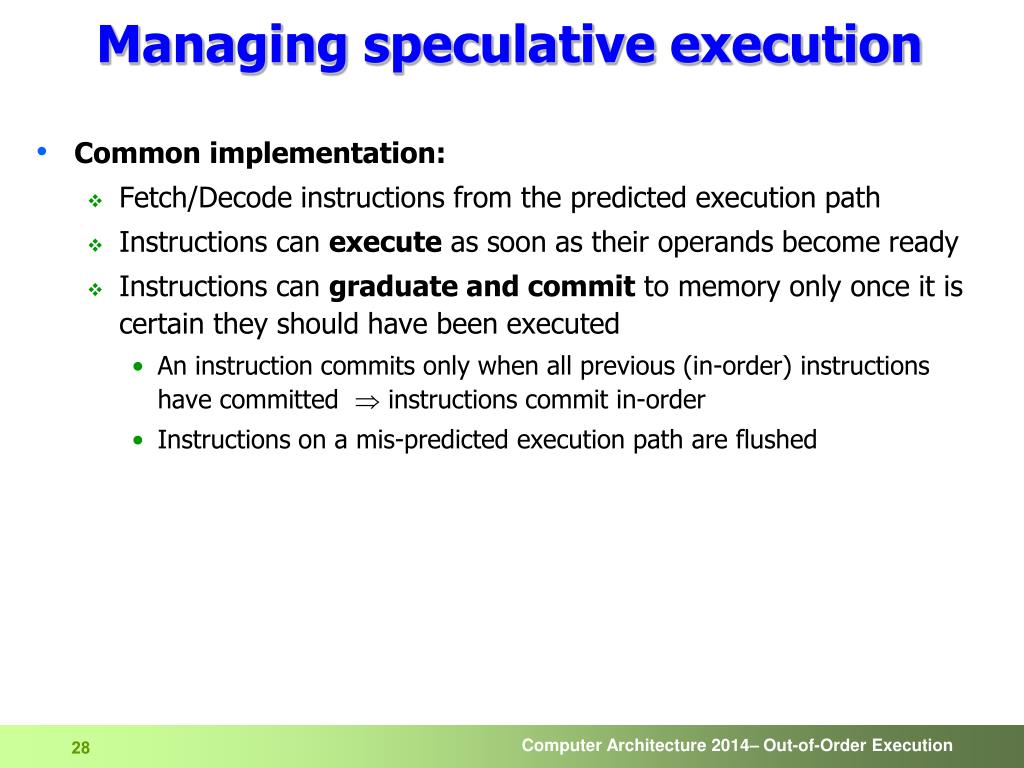 PPT Computer Architecture Outoforder Execution PowerPoint