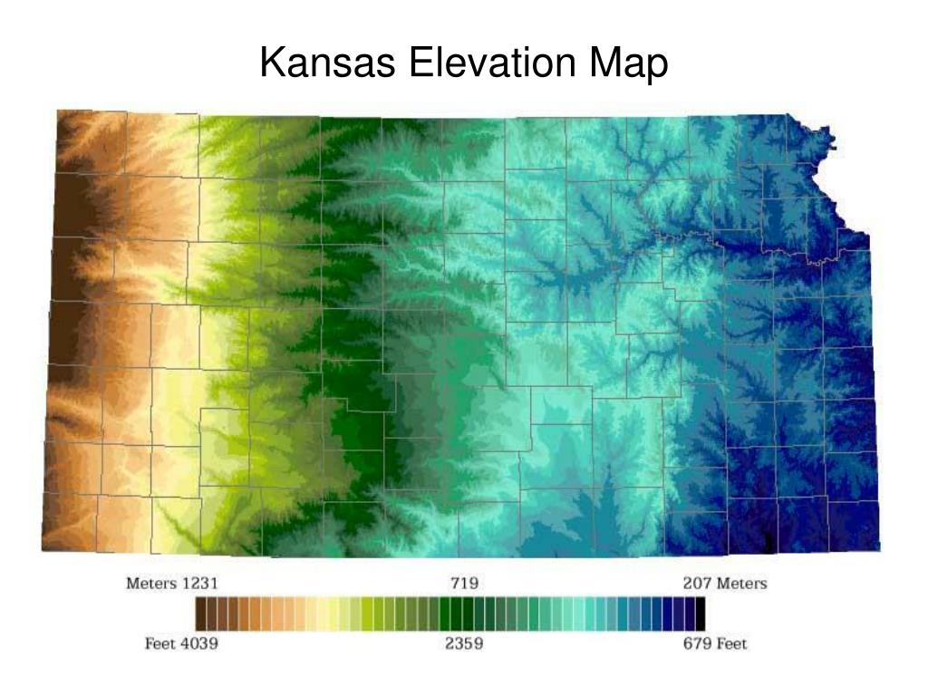 PPT Kansas Elevation Map PowerPoint Presentation, free download ID