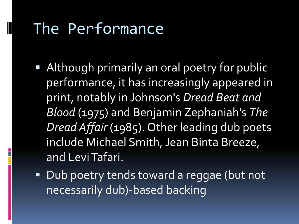 PPT Dub Poetry PowerPoint Presentation, free download ID2364220