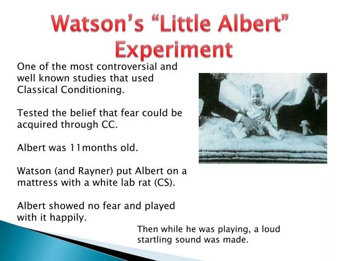PPT Watson’s “Little Albert” Experiment PowerPoint Presentation ID