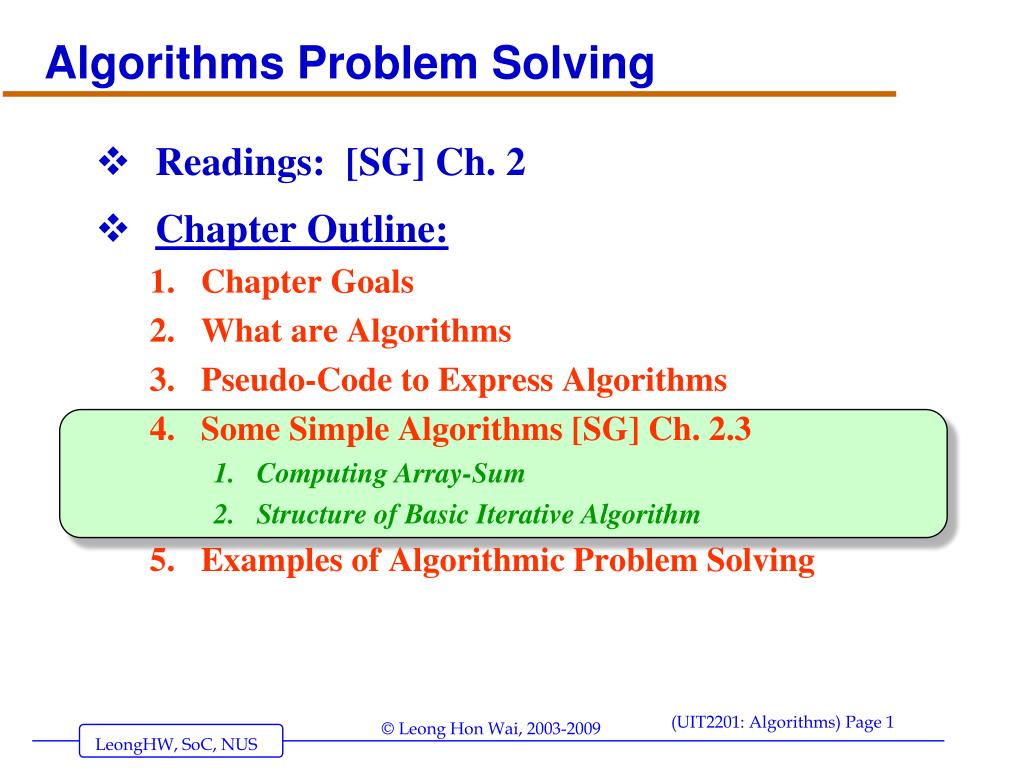 PPT Algorithms Problem Solving PowerPoint Presentation