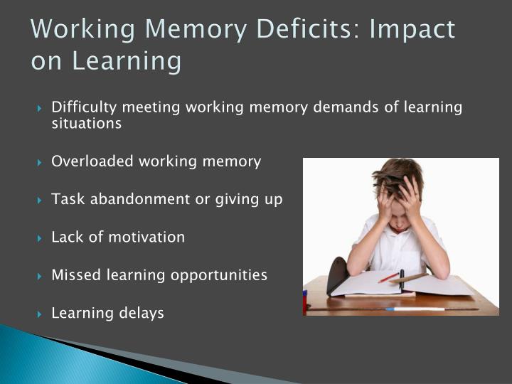 PPT Working Memory Deficits & Learning PowerPoint Presentation ID