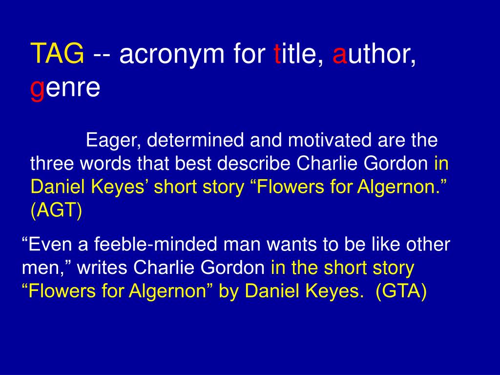 PPT Argumentative Essay Writing “Flowers for Algernon” Model