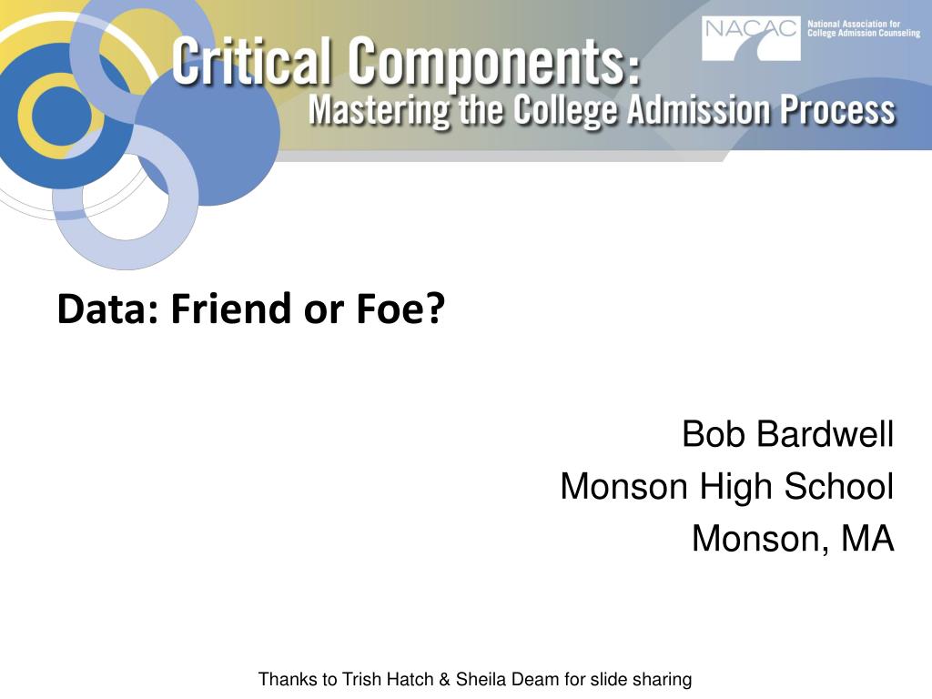 PPT Data Friend or Foe? Bob Bardwell Monson High School Monson, MA