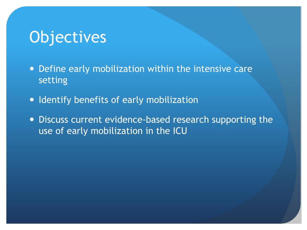 PPT Early Mobilization PowerPoint Presentation, free download ID