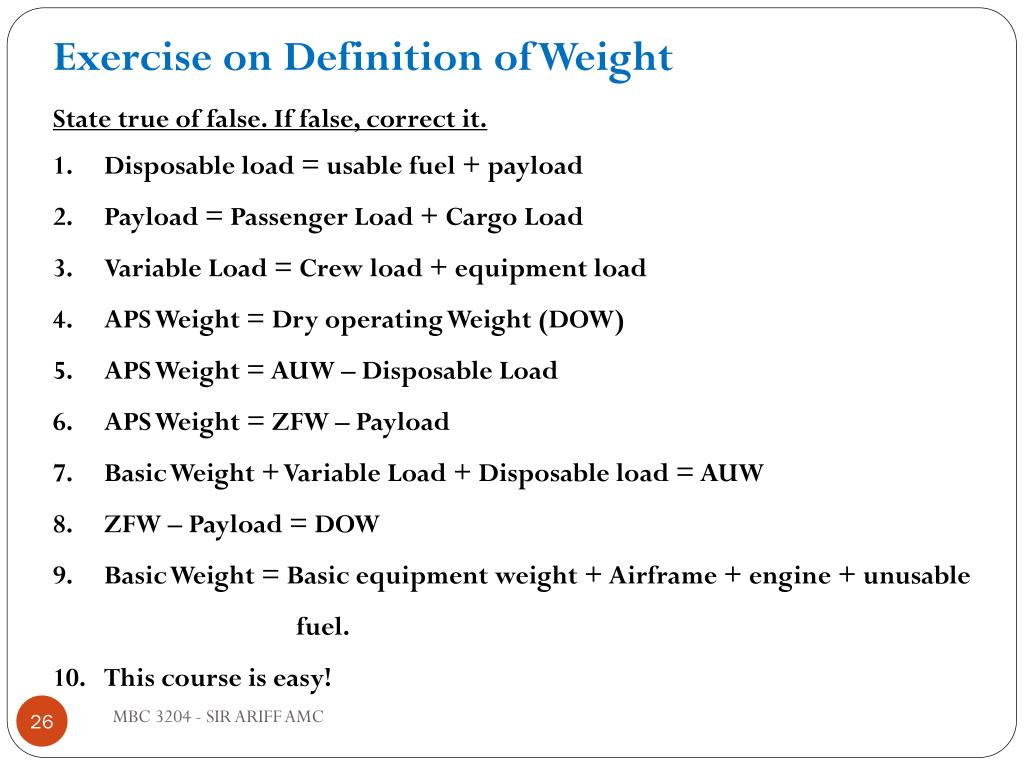 PPT MASS (WEIGHT) & BALANCE PowerPoint Presentation, free download