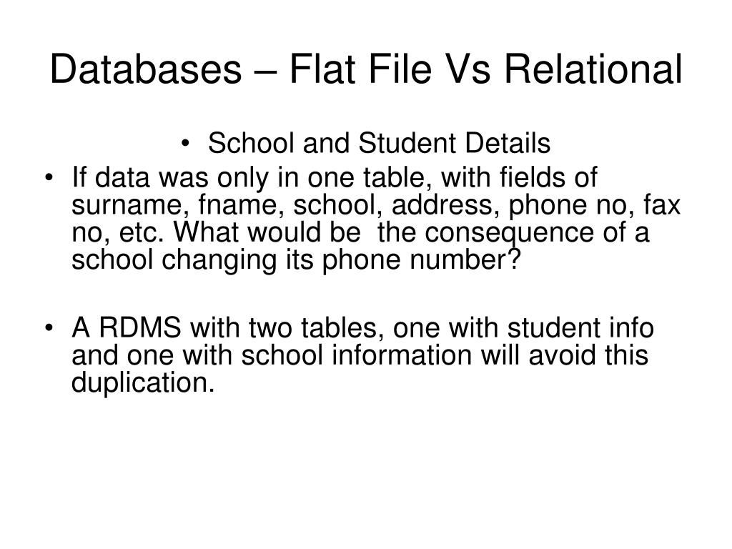 PPT Database Relational Vs Flat File PowerPoint Presentation, free