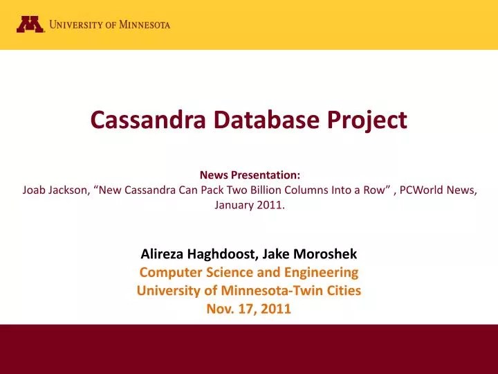 PPT Cassandra Database Project PowerPoint Presentation, free download ID2383228