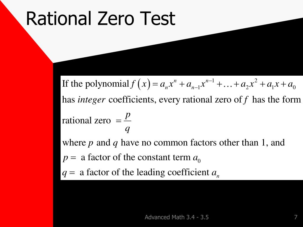 PPT Zeros of Polynomial Functions PowerPoint Presentation, free