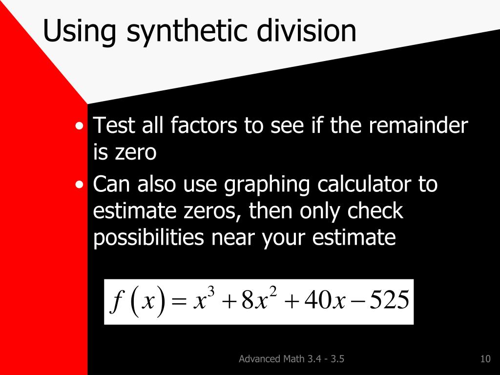 PPT Zeros of Polynomial Functions PowerPoint Presentation, free