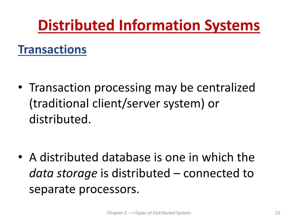 PPT CHAPTER 2 TYPES OF DISTRIBUTED SYSTEMS PowerPoint Presentation