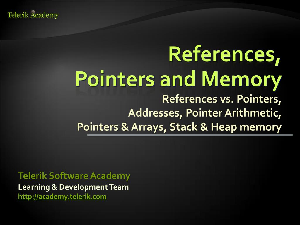PPT References, Pointers and Memory PowerPoint Presentation, free