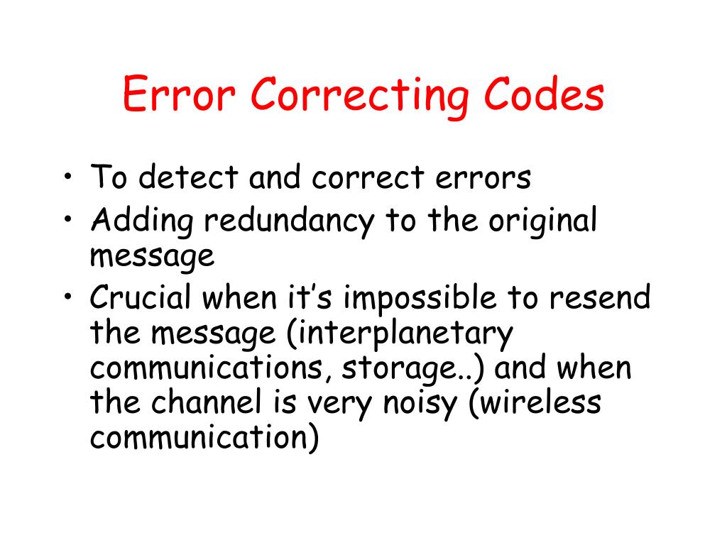 PPT Error Correcting Codes PowerPoint Presentation, free download