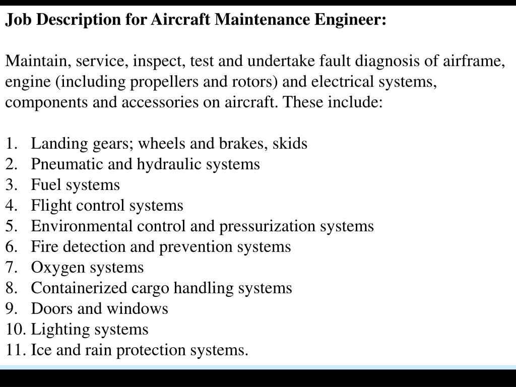 PPT Maintenance Facilities & Job Descriptions PowerPoint Presentation