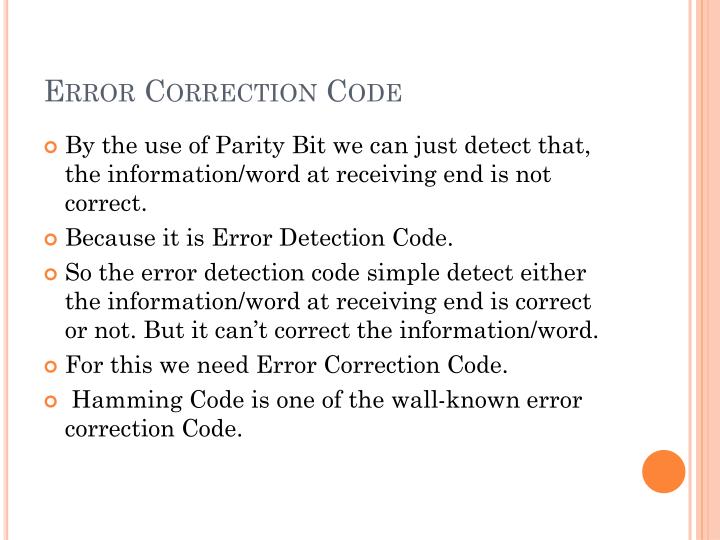 PPT Error Detection And Correction Codes PowerPoint Presentation ID2404458