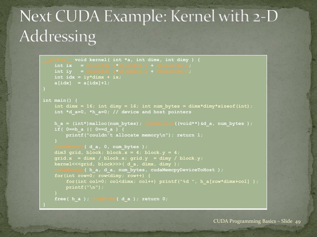 PPT CUDA Lecture 4 CUDA Programming Basics PowerPoint Presentation
