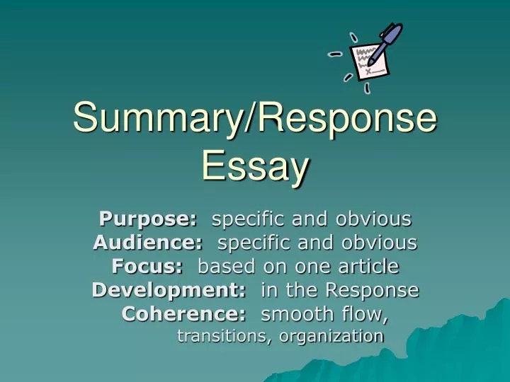 PPT Summary/Response Essay PowerPoint Presentation, free download