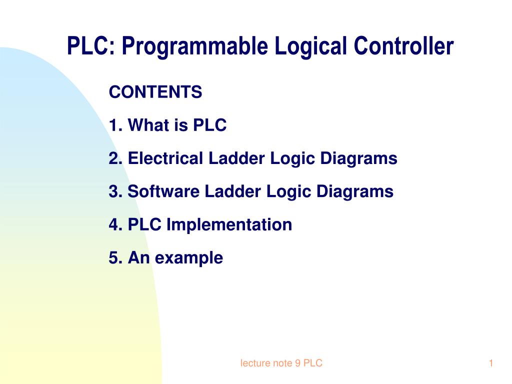 PPT PLC Programmable Logical Controller PowerPoint Presentation