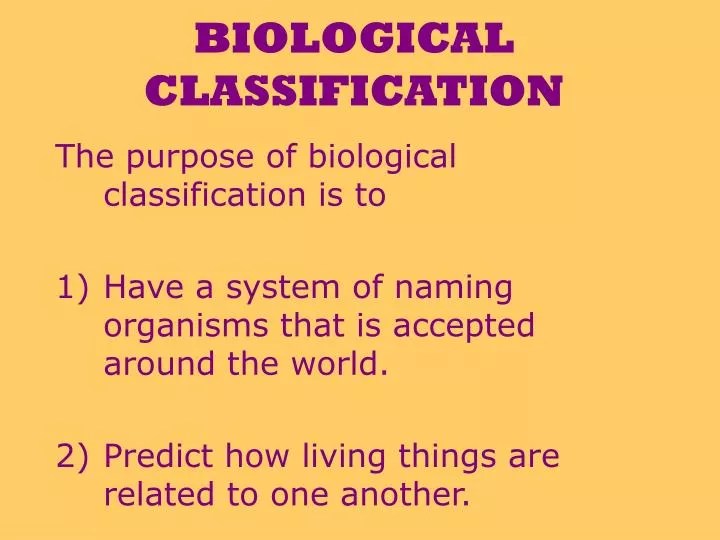 PPT BIOLOGICAL CLASSIFICATION PowerPoint Presentation, free download ID2405854