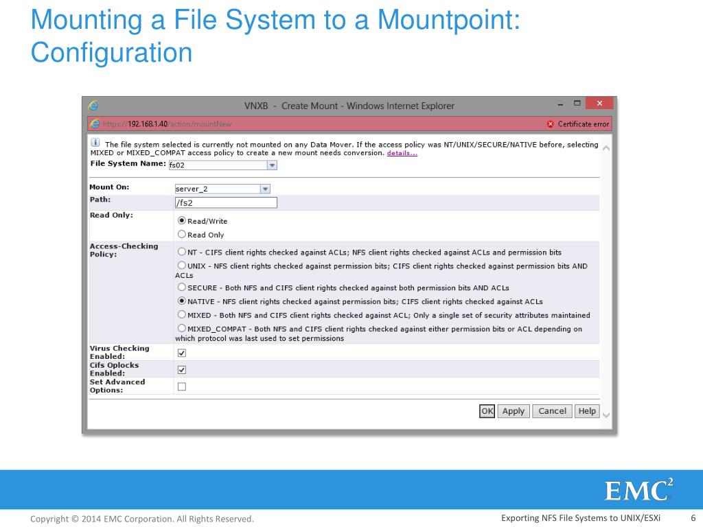 PPT Exporting NFS File Systems to UNIX/ESXi PowerPoint Presentation
