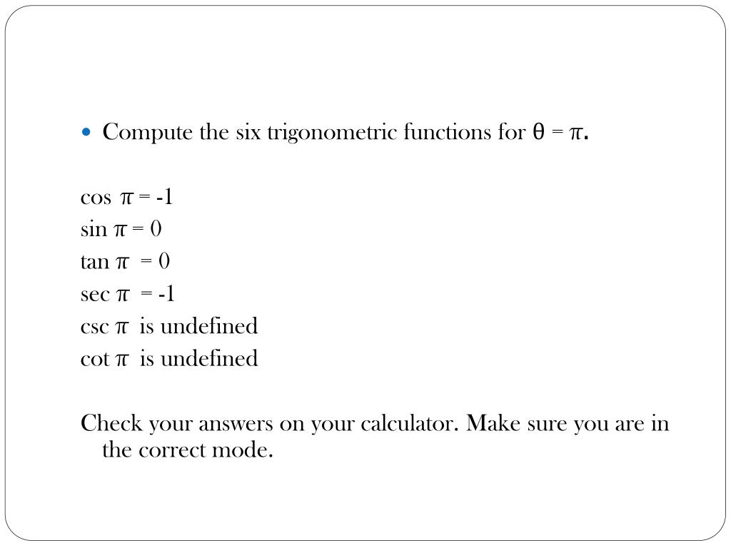 PPT Trigonometric Functions and the Unit Circle PowerPoint