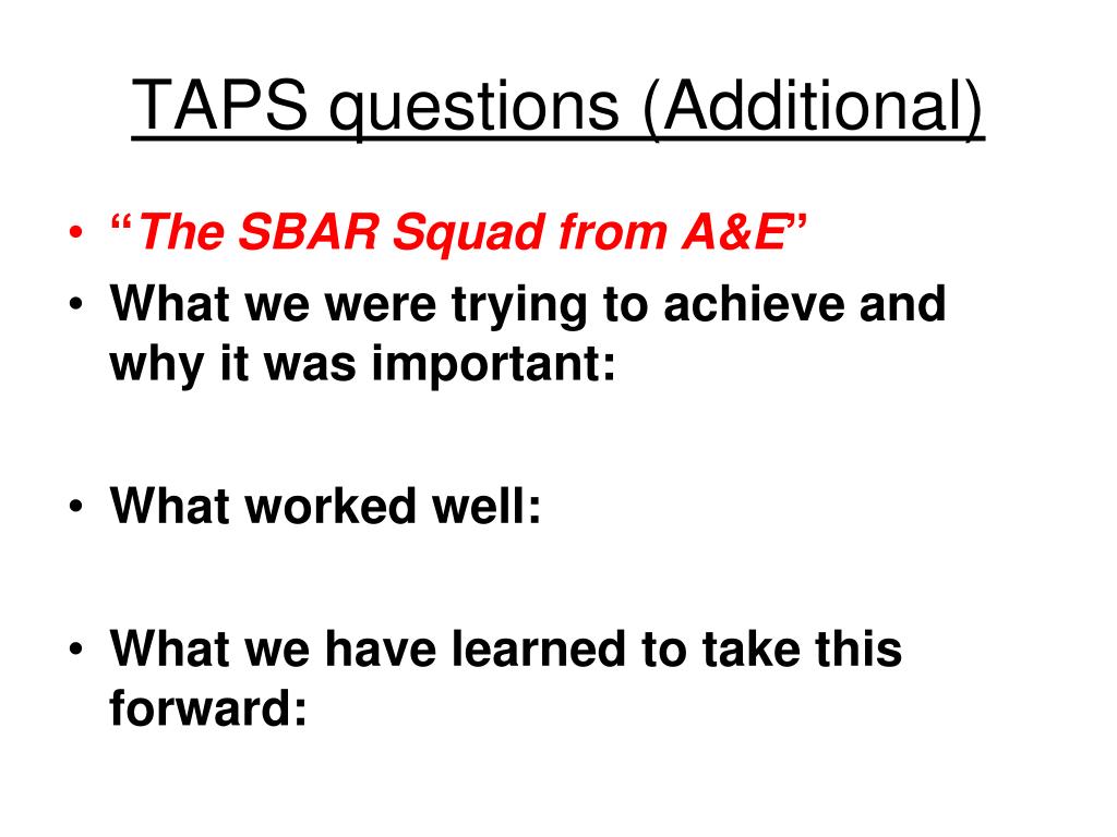 PPT Improving handover in the ED setting “SBAR“ PowerPoint
