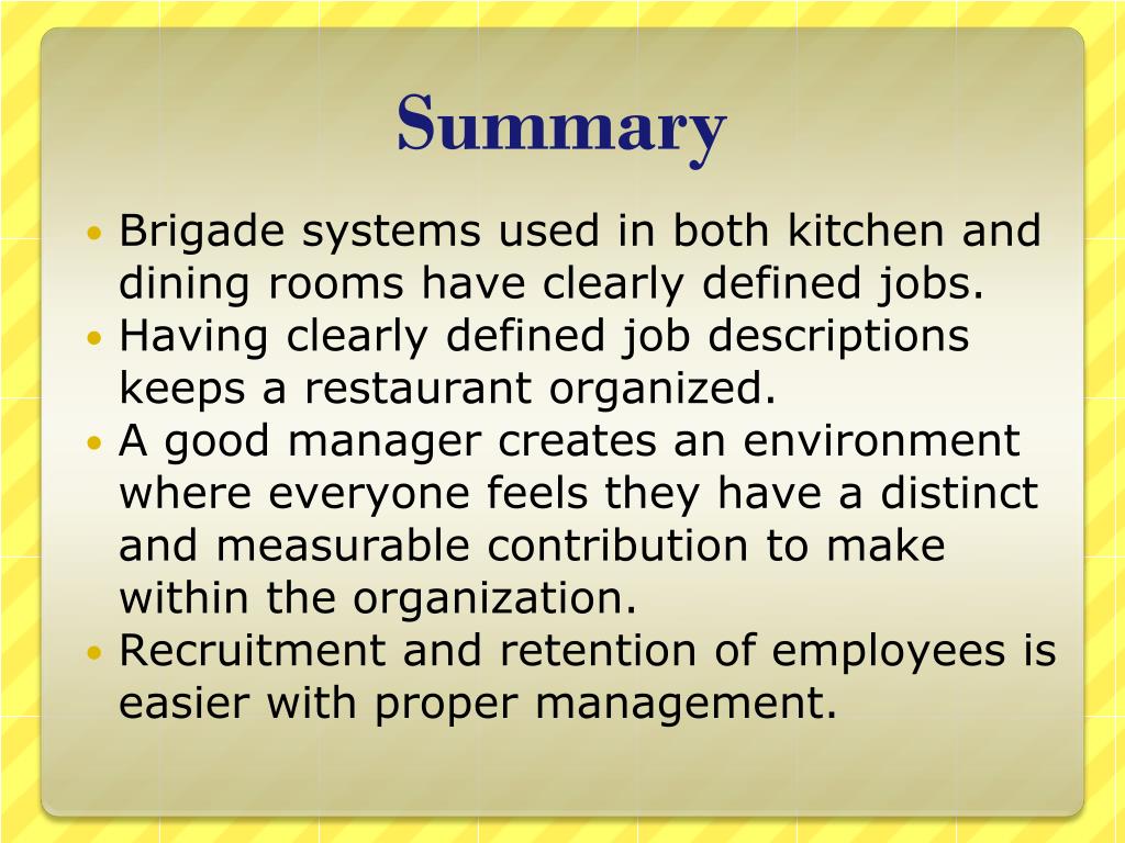 PPT Kitchen Brigade System PowerPoint Presentation, free download