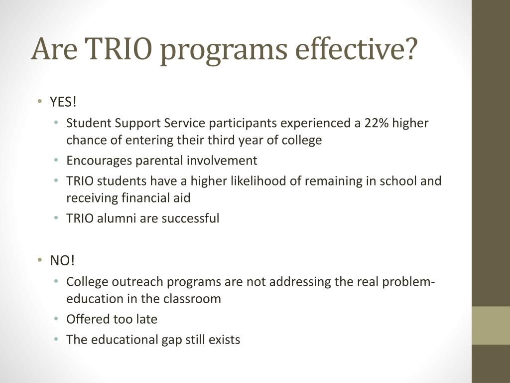 PPT TRIO programs bridging the gap? PowerPoint Presentation, free