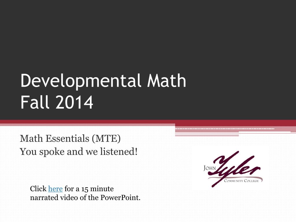 PPT Developmental Math Fall 2014 PowerPoint Presentation, free