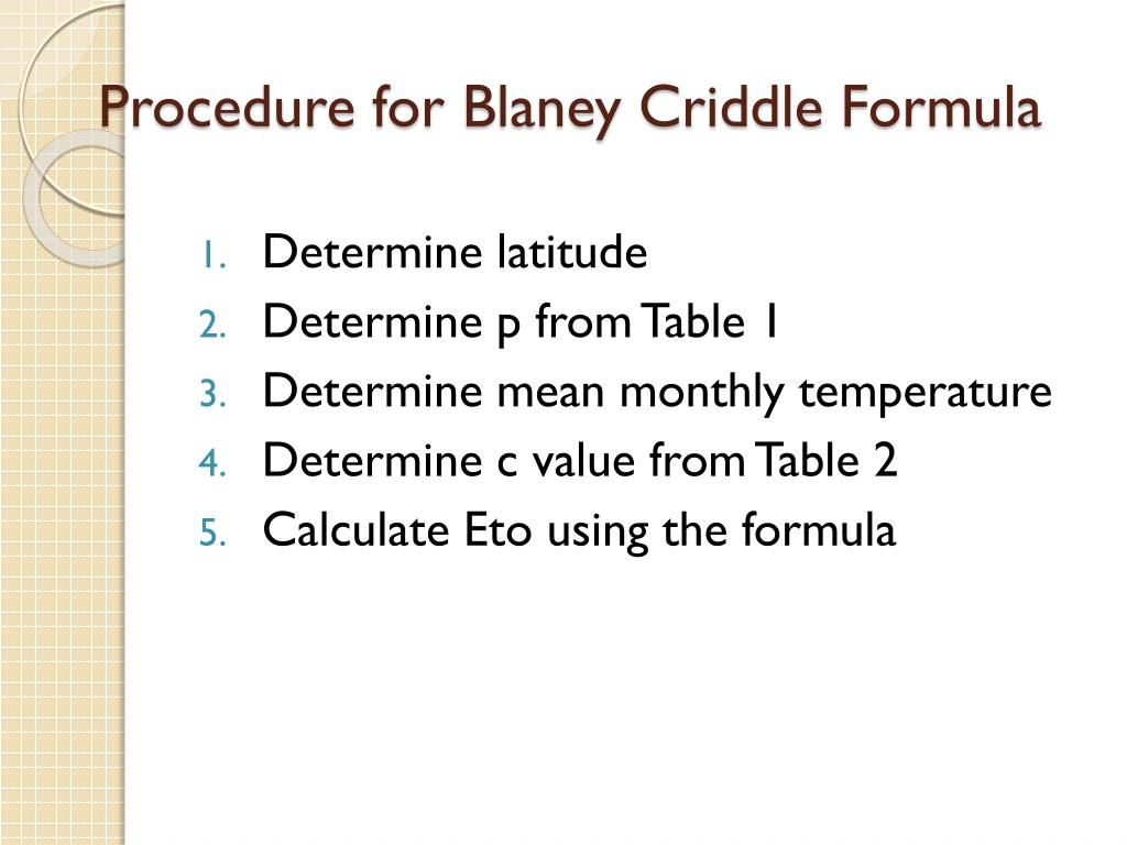 PPT METHODS TO DETERMINE CROP WATER REQUIREMENT PowerPoint