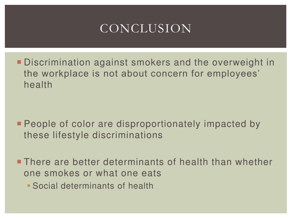PPT Lifestyle discrimination in the workplace & its implications